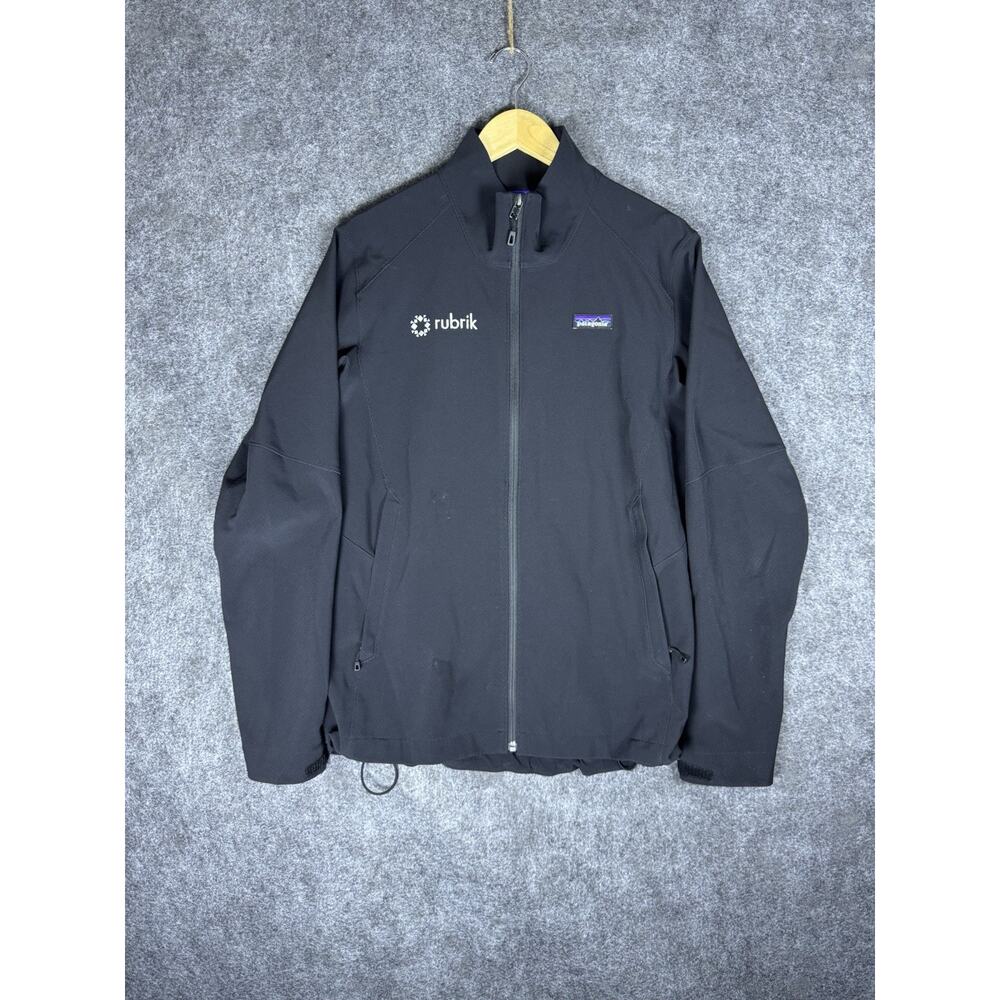 Patagonia Adze Jacket Mens Medium M Black Softshell Water Resistant Full Zip